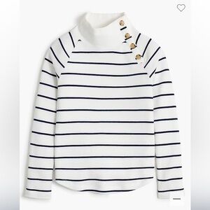 J crew Striped wide button-collar pullover sweatshirt